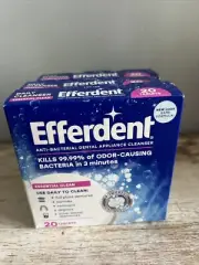 Efferdent Ant-Bacterial Denture Cleanser, 20 Tablets.