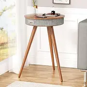 Artiss Coffee Table, Wooden Side End Tables Dining Desk Storage Space Oval Particle Board Modern for Home Furniture Living Room, with Wireless Charging Bluetooth Speaker