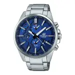 CASIO EDIFICE ETD-300D-2A 藍面 兩地時間 世界地圖設計 不鏽鋼男錶 公司貨