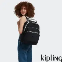 在飛比找Yahoo奇摩購物中心優惠-Kipling 黑色人字纹拼接機能手提後背包-SEOUL
