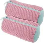 HSHGZSR 2Pcs Shoe Washing Bag, Shoes Laundry Bag, Shoes Laundry Bag with Zipper, 39x19cm Reusable Shoe Bag Keep Shoes Clean, Lightweight Shoe Washing Machine Bag with Hook for Shoes (Rose)