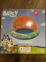 Bluey Shaded Baby Pool Inflatable 39”x39”x26”