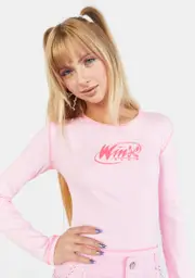 [Dolls Kill x Winx Club] Hand In Mine Long Sleeve Logo Tee