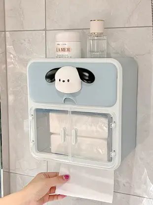 可愛動物造型免打孔衛生間紙巾盒壁掛式洗手間防水抽紙盒 (8.3折)