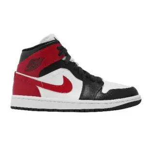 Nike 休閒鞋 Wmns Air Jordan 1 Mid 女鞋 男鞋 白 紅 AJ1 一代 黑頭 BQ6472-160