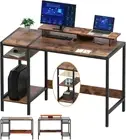 Gaming/Computer Desk - 47” Home Office Small Desk with Monitor Stand, Rustic Wri