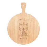 Caticorn I Purr Glitter Pizza Board Paddle Wooden Cat Unicorn Kitten Funny