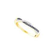 14k Yellow Gold Round Black Diamond Slender Twist Band 1/4 Cttw