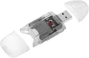 eTECH Collection USB 2.0 SD/SDHC/SDXC Memory Card Reader/Writer - Support SanDisk Kingston 256GB 128GB 64GB 32GB 16GB SDXC Ultra Extreme SDHC (Card Reader ONLY, No Memory Cards) (Clear, 1 Pack)
