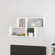 Modern White Engineered Wood Floating Wall Shelf 100x18x53cm, Sturdy Mounted Storage for Living Room, Bedroom, Book Display, Versatile Room Decor, Ideal for Collectibles