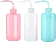 Esforzarse 3 Pcs Squeeze Water Bottle, Wash Bottle, 500ml Squeeze Sprinkling Can Wash Plant Bottle, Squeeze Washing Bottle Succulent Watering Bottle, with Narrow Mouth Scale Labels