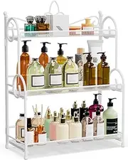 YIUKEA Bathroom Counter Organizer - Spice Rack Countertop 3 Tier Counter Shelf Organizer for Bathroom Kitchen Bedroom Foldable White