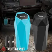 Sky Blue+Black Car Mini Trash Garbage Compact Cup Holder Can w/ Lid 0.5L