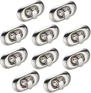 Veemoon 12pcs Silver Purse Turn Lock Locks for Handbag Accessories for Leather Craft Projects Replace Old Damaged Bag Closures Design