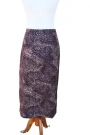 Vintage 90s Briggs NY Leopard Print Midi Pencil Skirt Women Size 12 Petite NWT