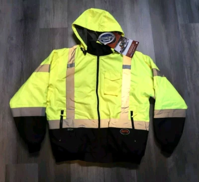 SureWerx Pioneer High Vis Safety Bomber Jacket Large Yellow/Black5208U V1130560U
