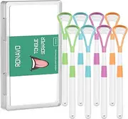 Tongue Scraper (8pcs), Brushing and Scraping for Oral Care, 100% BPA Free Tongue Cleaner with Travel Carry Case for Family, Adults, Kids, Reduce Bad Breath for Oral Hygiene, RONAVO