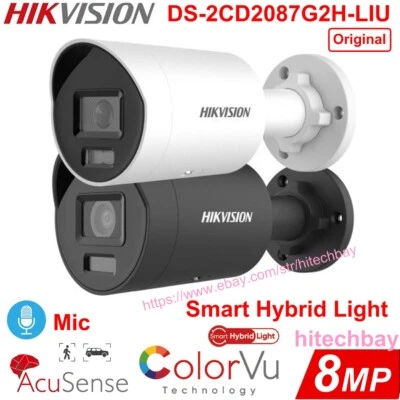 Hikvision DS-2CD2087G2H-LIU 8MP 4K ColorVu IP Camera PoE Mic Smart-Hybrid-Light