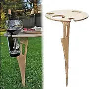 Soolike Portable Wooden Picnic Table, Mini Folding Table, Wine Table for Garden, Outdoor, Camping, Picnic, Beach