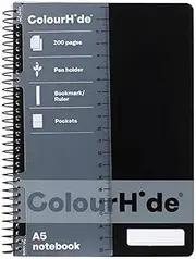 ColourHide A5 200 Pages Notebook, Black