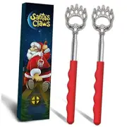 2 Extendable Back Scratchers, Santa's Claws Telescopic Back Massager in