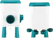 Pet Scene Chicken Feeder Waterer Kit Automatic Bird Feeder Food Water Set Dispenser Hanging, 8KG + 7L Capacity Auto Chook Poultry Gravity Fed Feeding Drinking in Coop Fence Rat Proof