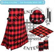 Macgregor Rob Roy Tartan 8 Yard KILT - Scottish Kilt Sporran 6 PCS Deal for Men