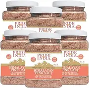 Pride Of India - PACK of 6 - Pure Himalayan Pink Salt - Enriched w/ 84+ Natural Minerals, Medium Grind 2.2 Pound (35.2oz) Jar - Himalayan Salt, Himalayan Pink Salt, Pink Himalayan Salt, Grind Salt