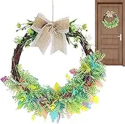 Easter Wreath Decorations - Easter Tree Topper Decoration | Portable Easter Front Door Ornament with Bows for Home, Garden, Yard, Hotel
