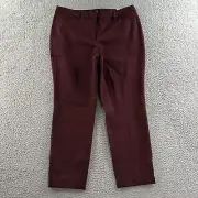 White House Black Market Womens Pants Burgundy 12 The Slim Ankle Rayon Blend