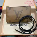 二手現貨 LV DOUBLE ZIP POCHETTE 手袋 M69203 棕色老花 雙拉鏈閉合 單肩包 手拿包 斜挎包