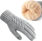 [Generic] Winter Gloves for Women, Touch Screen Gloves with Thermal Soft Lining, Elastic Cuff Winter Gloves for Cold Weather