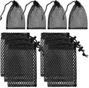 GEEHUA 10 Pack Small Mesh Bags, 5.9 x 3.7 Inch Black Mesh Drawstring Bag Mini...