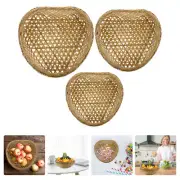 3 Pcs Pantry Bowl Heart Shaped Storage Basket Baskets Hamper