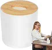 Ceramic Tissue Holder with Lid,Round Roll Paper Storage Holder - Minimalist Aesthetic Roll Paper Storage Box for Kitchen, Restaurant, Living Room, Bathroom