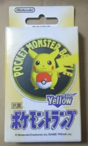 Sealed Pokemon Playing Cards Poker Deck Pikachu Yellow 3D 1998 Nintendo