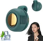 Aerio Clip on Fan, Portable Silent Mini Bladeless Fan Clip on, Mini Fan with Clip, 3-Speed Adjustable Personal Waist Clip Fan for Outdoor & Travel & Office, Travel Accessories, Gift (Green)
