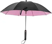 Portable Cooling Fan Umbrella UPF 50+ Mist Spray Shade and Cooling, Battery Powered Sun Umbrella with Fan Spray, Compatible with Water Bottles (Pink)