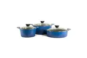 Neoflam Venn Blue Induction 3 Piece Set 24, 32cm Casserole and 32cm Low casserole