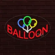 NEW "BALLOON" w/LOGO OVAL 28x16x1 INCH LED FLEX WINDOW/WALL INDOOR SIGN 34321