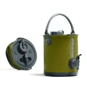2-in-1 Collapsible Camping Water Container with Spigot - 2 Gallon Portable Bu...