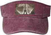 [RLDOBOFE] Sun Visor Hat Adjustable Empty Top Baseball Cap Paris Eiffel Tower Sun Hats for Women Men Sports Hats Summer Beach Cap