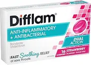 Difflam Sore Throat Lozenges, Strawberry, 16 count
