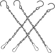 ibasenice 4pcs Hanging Basket Chain with S Hooks Durable Construction for Hanging Plants Flowerpots Lanterns and Ornaments Black