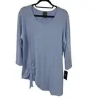 NWT Clara Sun Woo Asymmetrical Tunic Top Light Blue Womens XL