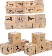 Kisangel 4 Set Wooden Exercise Dice for Home Fitness Fun Sports Training Game Gaming Dice for Parties and Recreational Activities Crafted from Quality