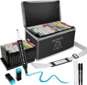 168 Colors Alcohol Markers Set, Dual Tip Fine & Chisel Professional Art Markers