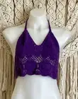 Boho Festival Crochet Bikini Halter top -Mauve S/M