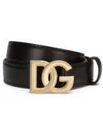[Dolce & Gabbana] Dolce & Gabbana-Cintura In Pelle Di Vitello Con Logo Dg-Donna 75