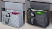 Bedside Caddy Organizer Storage 4-Pocket Light or Dark Gray NEW